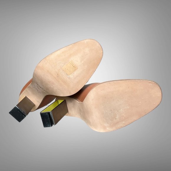 HERMES OLGA CALF LEATHER NATURAL BOOTIES ANKLE BOOTS SHOES EU 40 HEELS - Picture 14 of 16